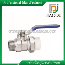 hs code DN15 DN20 1/2'' 3/4'' Male and single union brass forged body china pp-r brass ppr insert ball valve for water